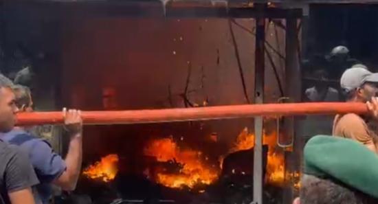 Fire Spreads Through Several Shops in Ambalangoda